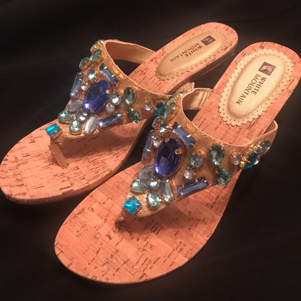 NEW Rhinestone Wedge Sandal